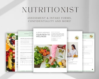 Modèle pour nutritionniste Formulaires d'admission des clients pour les nutritionnistes Formulaires de questionnaire de santé Formulaires commerciaux pour les nutritionnistes Intégration des clients