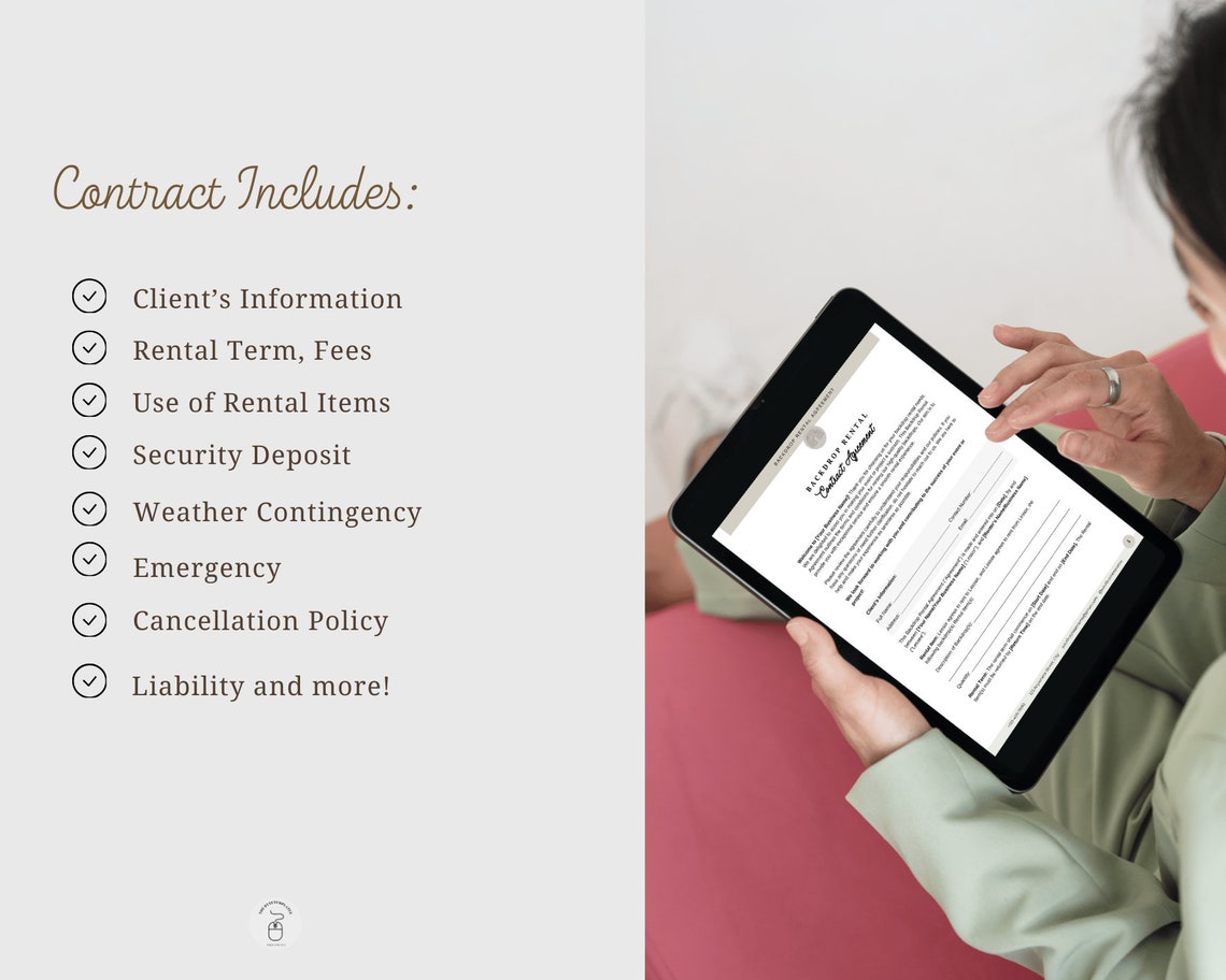 Backdrop Rental Agreement Template, Flower Wall Rental Contract, Event ...