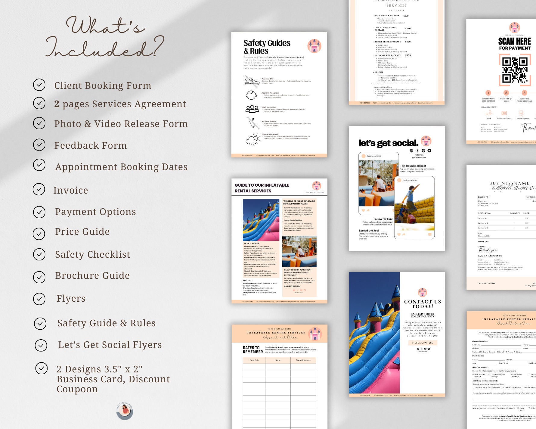 Inflatable Rental Agreement, Bounce House Rental Agreement, Bounce House Contract, Bounce House