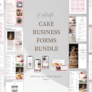 Kuchen Business Bundle, Kuchen Bestellformular, Kuchen Branding Kit, Backbestellformular, Hochzeitstorte Vertragsvorlage, Hochzeitstorte Bestellung