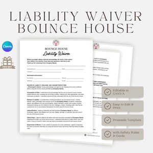 Liability Waiver Bounce House, Bounce House Rules Sign Signage, Liability Waiver Release Form, Soft Play Liability Waiver