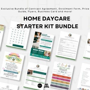 Startpakket voor kinderopvang, contract voor kinderopvang, inschrijvingsformulieren en papierwerk, ouderbeleid kinderopvang, menu, planningspakket, CANVA