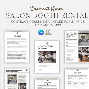 Professional Salon Booth Rental Contract, Editable Booth Rental Agreement, Salon Station, Spa Rental, Salon Chair Rental, Salon Lease, Canva