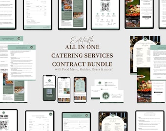 Catering Contract Template, Event Services Agreement Document, Catering Business Template, Catering Business Card Template, Catering Logo