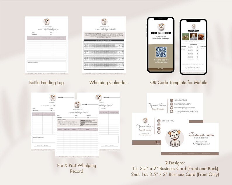 Dog Breeder Forms, Puppy Sale Contract, Dog Breeder Contract, Breeder Forms, Dog Whelping Charts, Whelping Records, Puppy Medical Records image 5