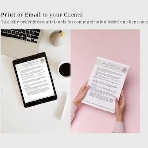 May include: A printable worksheet titled "Mobile Transaction Card" with a list of questions to help you understand your client's needs. The worksheet is shown on a tablet and in a person's hand.