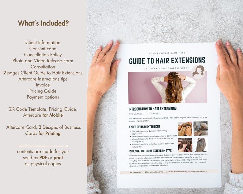 Hair Extension Forms, Hair Consultation, Hair Extensions Agreement