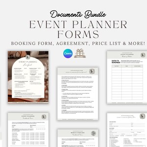Event Planner Contract Forms Bundle, Event Coordinator Services Agreement, Event Planning Contract Template, Event Organizer Contract, CANVA