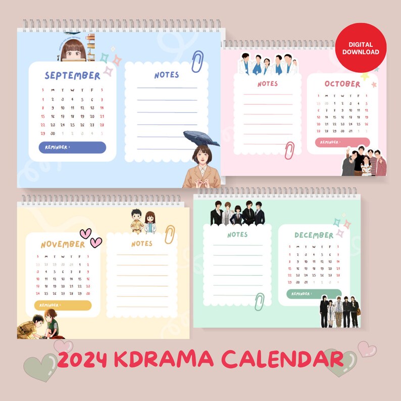 Kdrama 2025 Calendar Printable Kdrama Instant Download Etsy Australia