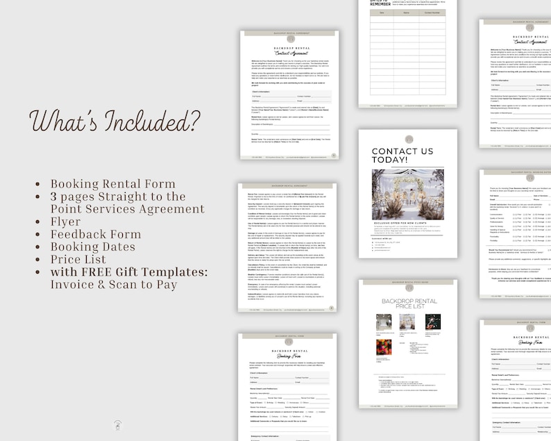 Backdrop Rental Agreement Template, Flower Wall Rental Contract, Event ...