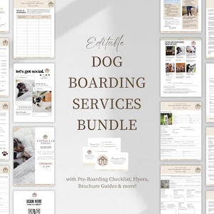 Hunde-Pension-Business, Haustier-Internat-Karte, Haustier-Internast-Business, Haustier-Sitter-Vertrag, Haustier-Sitter-Formulare