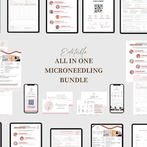Esthetician Forms, Microneedling Forms, Editable Microneedling Consent Templates, Microneedling Intake Forms, Aftercare, SPA Forms