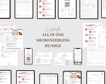 Esthetician Forms, Microneedling Forms, Editable Microneedling Consent Templates, Microneedling Intake Forms, Aftercare, SPA Forms