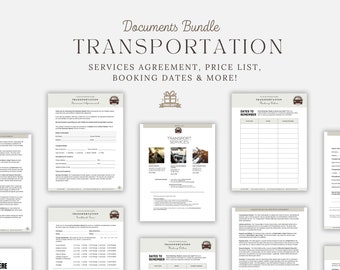 Driver Contract, Transportation Contract Service Agreement, Event Wedding Transportation Transporter Contract, Shuttle Service Contract
