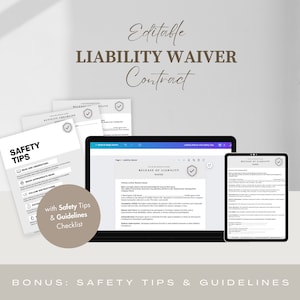 General Liability Waiver Template, Liability Form Agreement, Liability Damage Waiver Template, Liability Waivers Release Form, Indemnity