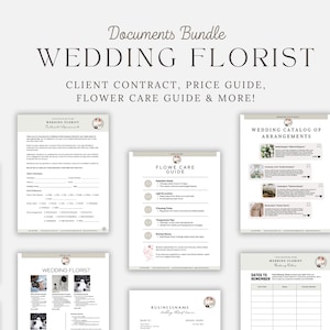 Wedding Florist Contract Template Proposal and Contract, Florist Order Form, Floral Services Agreement, Flower Arrangements Contract