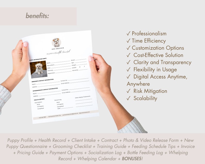 Dog Breeder Forms, Puppy Sale Contract, Dog Breeder Contract, Breeder Forms, Dog Whelping Charts, Whelping Records, Puppy Medical Records image 7