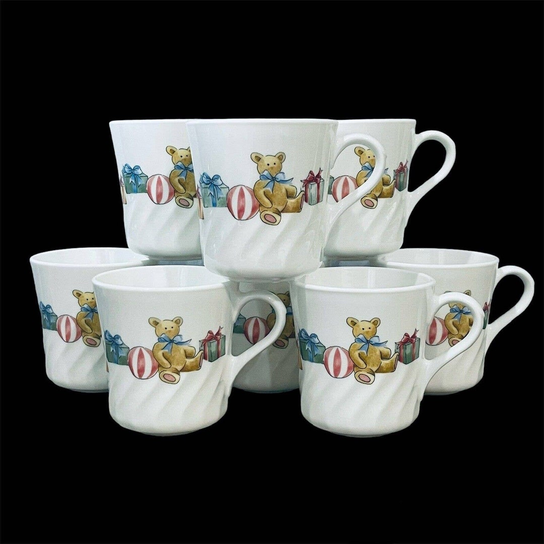 Vintage Corelle Set of 8 Coffee Tea Cups HOLIDAY MAGIC Etsy