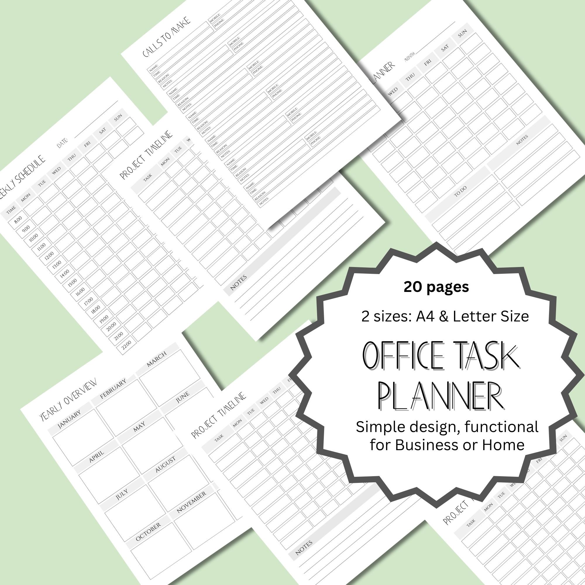 Office Tracker Design Printable Office Task Tracker| Office Organizer Printable List| Work ...