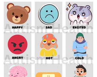 Emotions visual aid for kids with Autism or ADHD