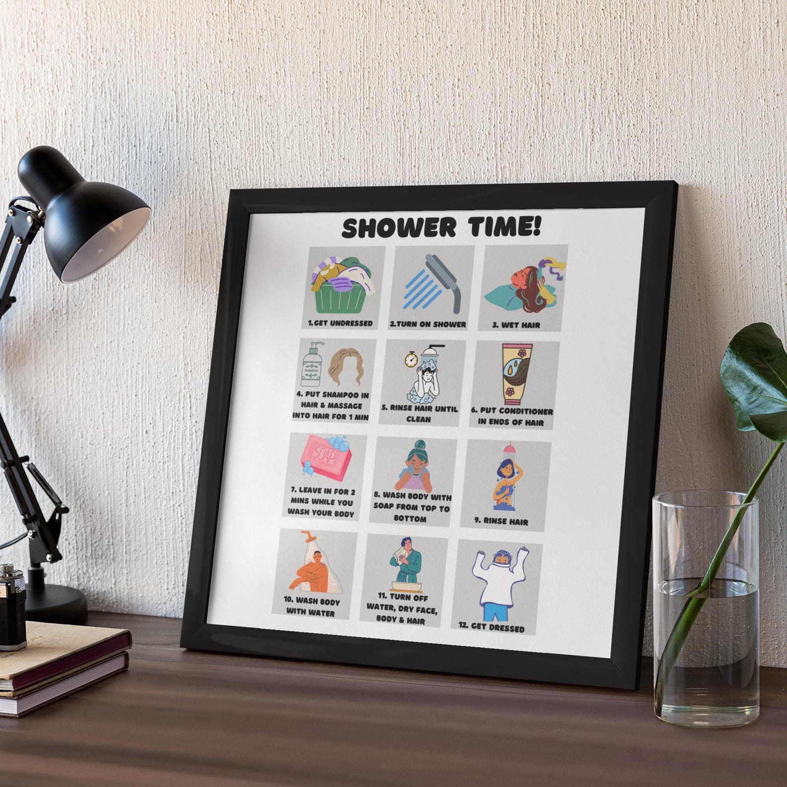 Shower Routine Chart Visual Aid for Kids With Autism or ADHD - Etsy