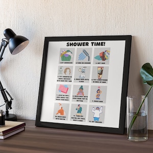 Shower Routine Chart Visual Aid for Kids With Autism or ADHD - Etsy