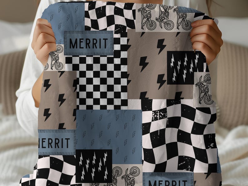 Dirt bike blanket custom name blanket designed as a personalized dirt bike gift idea for teen boys. This custom bedding makes a fun and practical dirtbike lover gift and adds personality to a dirtbike room decor theme. Perfect as a teen boy gift, custom name blanket, or personalized dirt bike blanket, it offers both comfort and a unique design. Great for birthdays, holidays, or everyday use, this custom dirt bike blanket is the perfect choice for any motocross enthusiast.