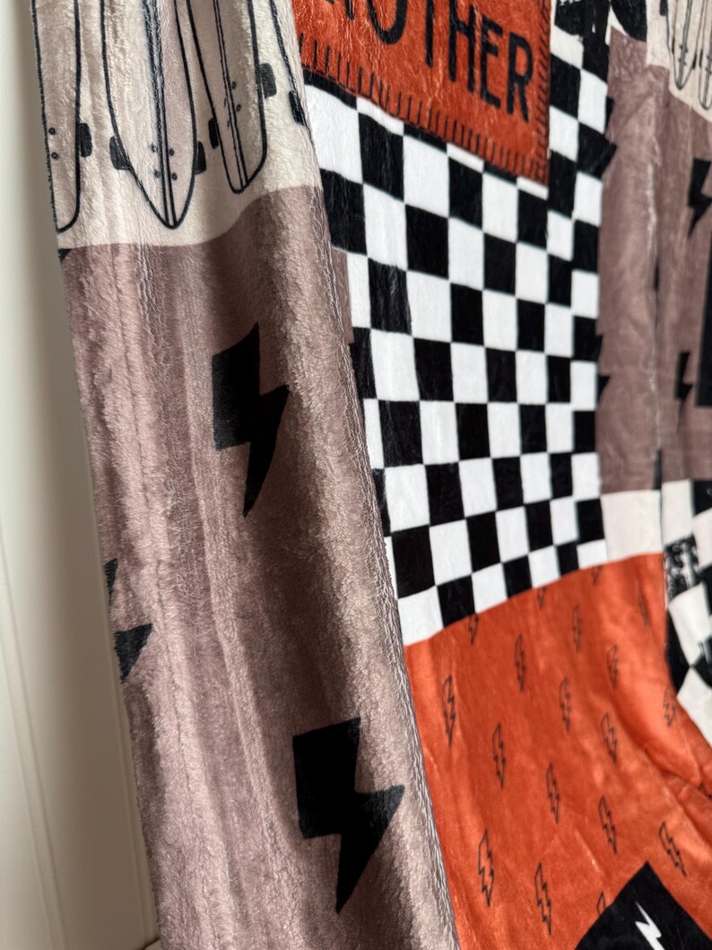 teen gift idea blanket for teen throw blanket teen room decor kids room decor custom name gift personalized name blanket dirtbike blanket checkered print blanket