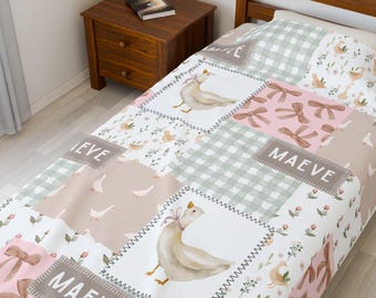 Goose Name Blanket Silly Goose Nursery Decor Girl Baby Blanket Custom Baby Shower Gift Baby Girl Vintage Goose Nursery Blanket Personalized