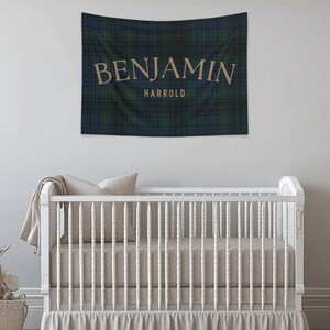 Polo bear name banner featuring a personalized name with a vintage polo teddy design. This preppy bear nursery decor doubles as a plaid name sign and polo bear nursery decor for a classic boy nursery or toddler room. Perfect as a boy name sign and vintage polo teddy nursery baby gift, this custom banner adds timeless charm to baby rooms, preppy nurseries, and traditional nursery decor themes.