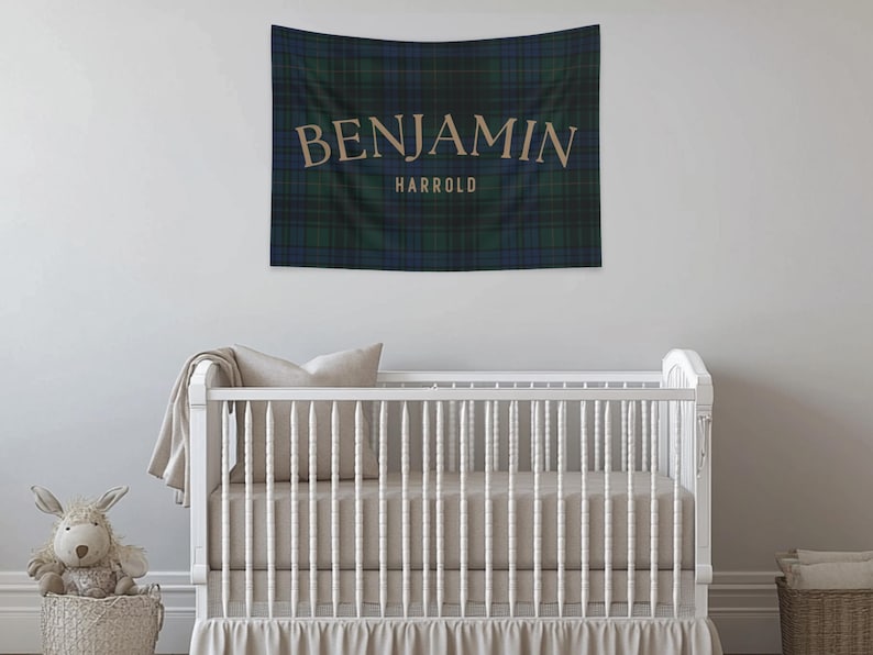 Polo bear name banner featuring a personalized name with a vintage polo teddy design. This preppy bear nursery decor doubles as a plaid name sign and polo bear nursery decor for a classic boy nursery or toddler room. Perfect as a boy name sign and vintage polo teddy nursery baby gift, this custom banner adds timeless charm to baby rooms, preppy nurseries, and traditional nursery decor themes.
