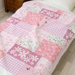 Girl Baby Blanket Gift Custom Baby Blanket Girl Nursery Decor Vintage Floral Blanket Girl Baby Shower Gift Blanket Kids Blanket Custom Gift