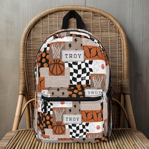 Basketball Backpack Custom Kid Name Backpack Back to School Bag Boy Backpack Personalized Gift Boy Sport Lover Gift Basketball Teen Gift