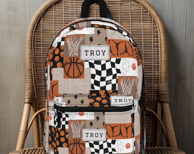 Basketball Backpack Custom Kid Name Backpack Back to School Bag Boy Backpack Personalized Gift Boy Sport Lover Gift Basketball Teen Gift