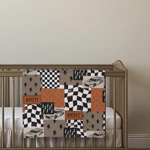 Racing Blanket Custom Name Blanket featuring a bold race car design with personalized name detail. This Personalized Race Car Gift Idea Toddler Boy Gift works as custom bedding gift and statement racing room decor. Perfect for car-loving kids and teens, this cozy blanket makes a thoughtful Teen Boy Gift Idea for birthdays, holidays, or special occasions while adding fun racing style to a boy bedroom.