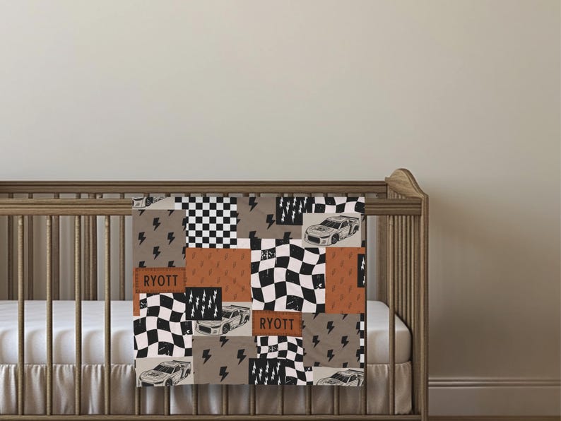Racing Blanket Custom Name Blanket featuring a bold race car design with personalized name detail. This Personalized Race Car Gift Idea Toddler Boy Gift works as custom bedding gift and statement racing room decor. Perfect for car-loving kids and teens, this cozy blanket makes a thoughtful Teen Boy Gift Idea for birthdays, holidays, or special occasions while adding fun racing style to a boy bedroom.