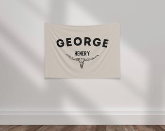 Rustic Name Banner Boy Name Sign Country Nursery Decor Western Room Decor Kid Name Sign Western Nursery Wild West Nursery Boy Nursery Decor