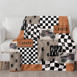 Monster truck blanket custom name blanket personalized monster truck gift idea toddler boy gift. This soft custom bedding features a fun monster truck design with your child’s name for a unique keepsake. Perfect for boys who love trucks, this personalized blanket adds playful style to monster truck room decor while keeping kids cozy. A thoughtful custom gift for birthdays, holidays, or special occasions, this blanket is both practical and exciting for little truck lovers.