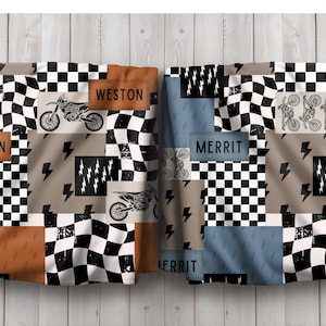 Dirt bike blanket custom name blanket designed as a personalized dirt bike gift idea for teen boys. This custom bedding makes a fun and practical dirtbike lover gift and adds personality to a dirtbike room decor theme. Perfect as a teen boy gift, custom name blanket, or personalized dirt bike blanket, it offers both comfort and a unique design. Great for birthdays, holidays, or everyday use, this custom dirt bike blanket is the perfect choice for any motocross enthusiast.