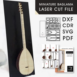 Klein Baglama Instrument, Baglama Laser Cut, Baglama Digitaal Bestand, Klein Instrument Cadeau, DIY Instrument, Baglama Miniatuur, Instrument Plan