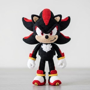 Shadow the Hedgehog Crochet Pattern | Amigurumi PDF | Sonic Character Plush | Intermediate Stuffed Animal Tutorial | Video tutorial