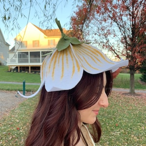 Blumenhut weiß gelb Märchenkern Elfenkostüm Renaissance-Jahrmarkt