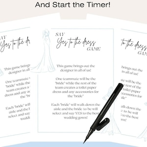 Say Yes to the Dress | Toilet Paper Game | Bridal Shower | Printable Template | Digital Download | Bride to Be | Guests Involved | Wedding