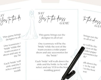 say yes to the dress bridal shower game Say Yes to the Dress Printable Bridal Shower Game . Draw the Wedding D –  Hello Rose Paperie