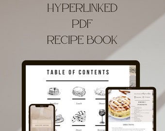 Digitales Rezeptbuch | Vorlage | Essensplaner | Zeitschrift | Kochbuch | Binder-Kit | Leere Karte | GoodNotes | iPad | Bekanntheit | Druckbar
