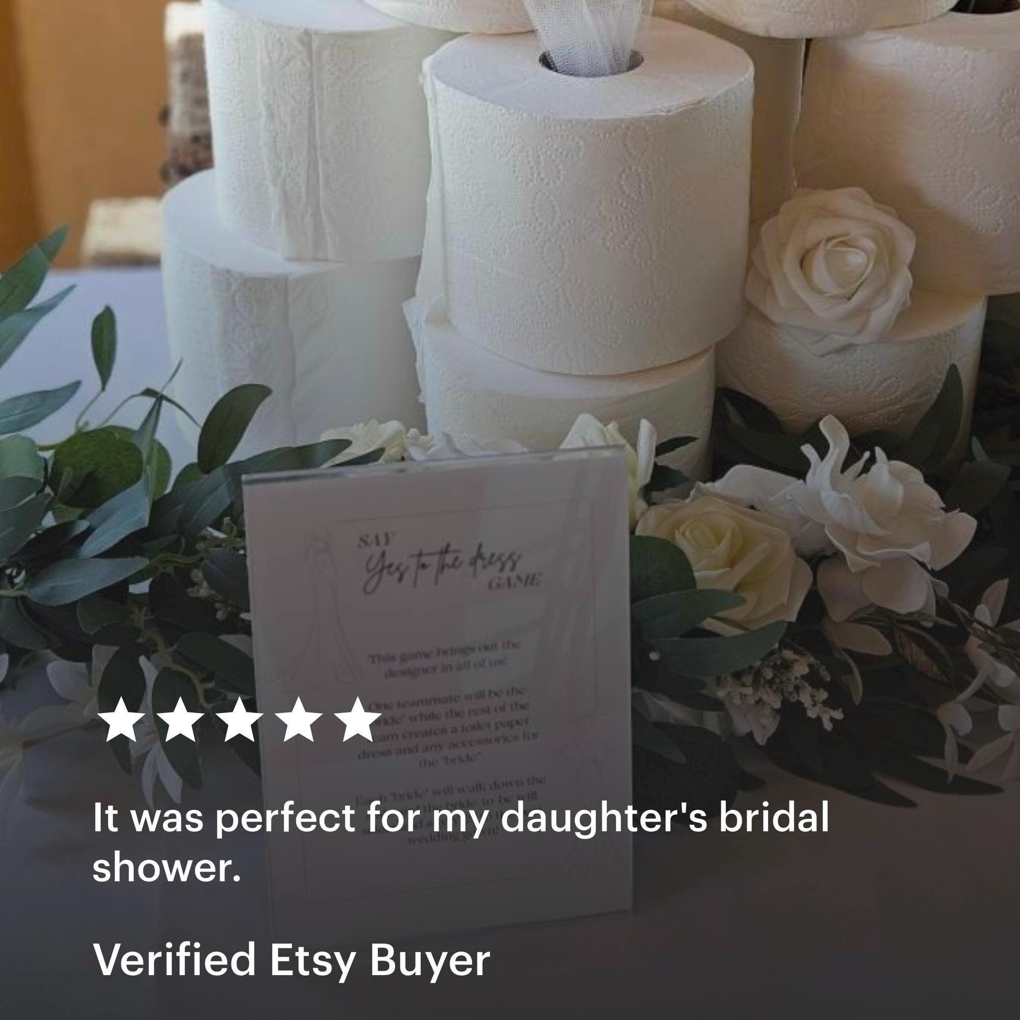 Say Yes to the Dress | Toilet Paper Game | Bridal Shower | Printable  Template | Digital Download | Bride to Be | Guests Involved | Wedding - Etsy
