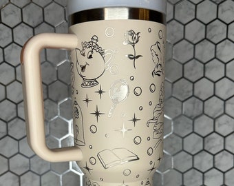 Beauty and the Beast Engraved Tumbler