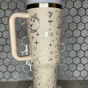 Beauty and the Beast Engraved Tumbler