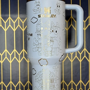 Personalized Bluey Laser Engraved Tumbler - Ideal for Bluey Loving Kids & Parents!