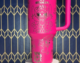 Pink Dusk 40oz Stanley Cup – Mighty Fine Laser Design